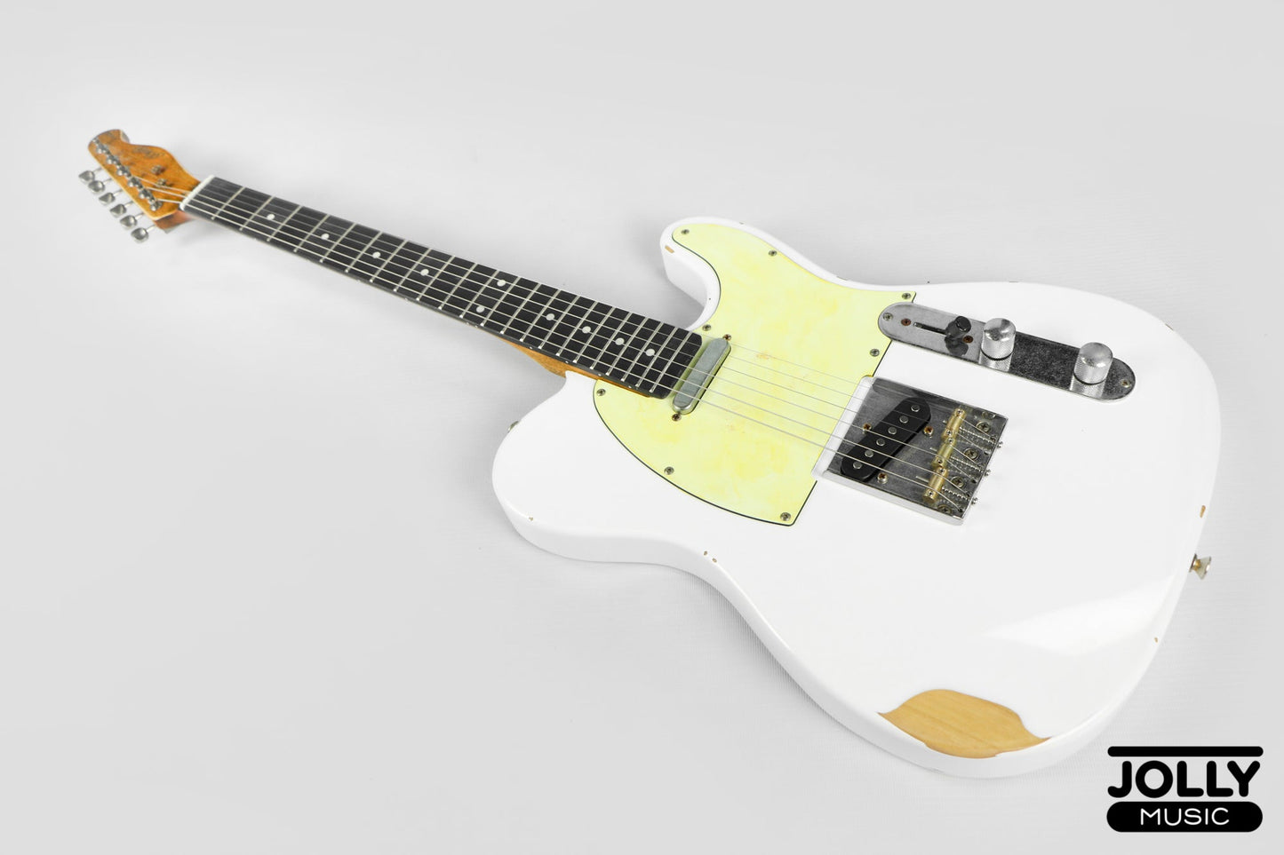 JCraft Vintage Series T-3VC Relic T-Style Electric Guitar - Olympic White