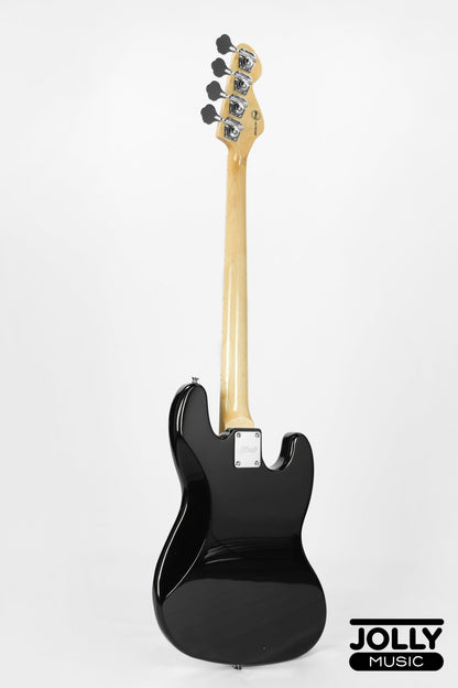 JCraft JB-1 Left Handed J-Offset 4-String Bass Guitar with Gigbag - Black