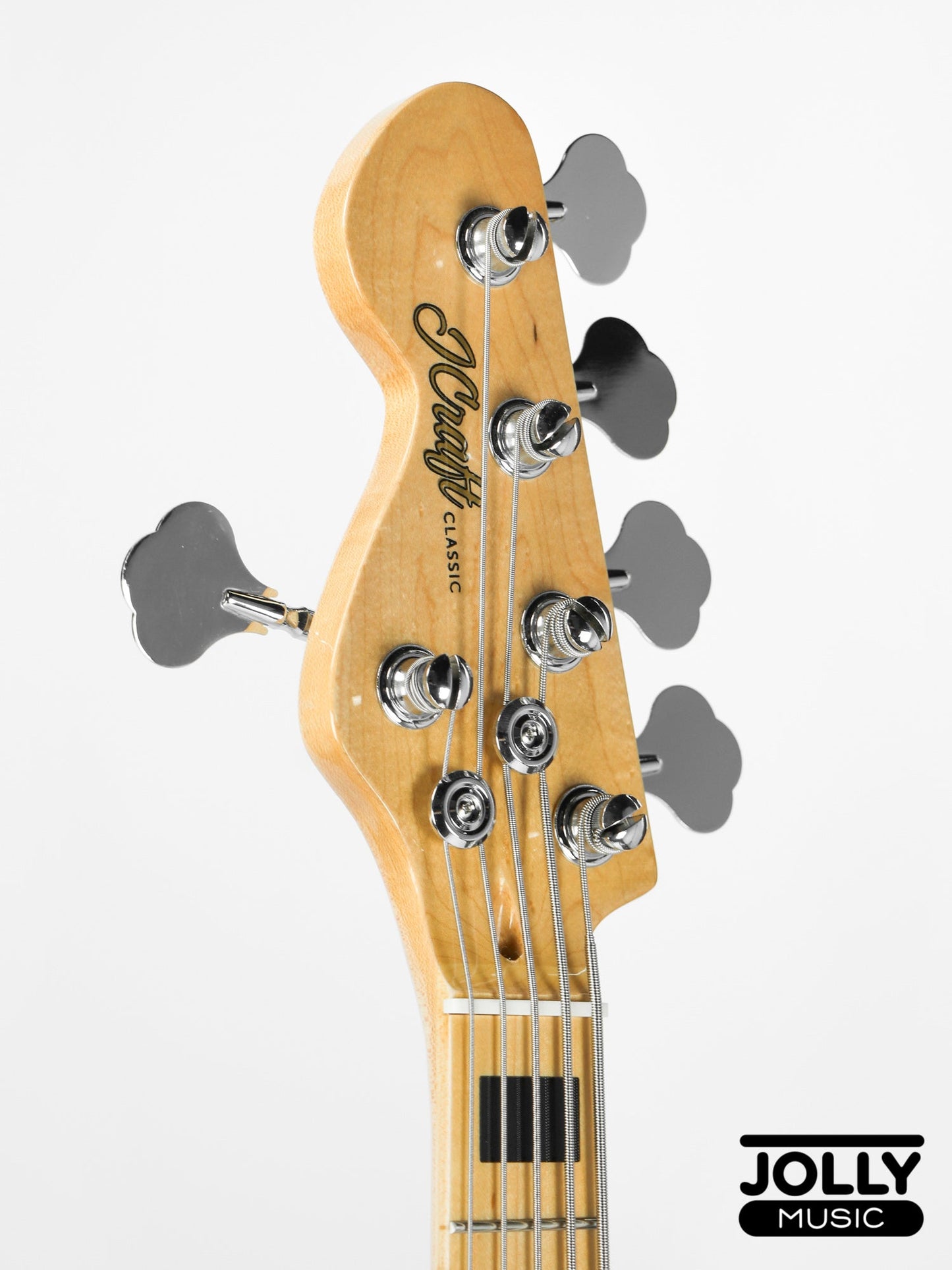 JCraft JB-1 Left Handed J-Offset 5-String Bass Guitar with Gigbag - Black