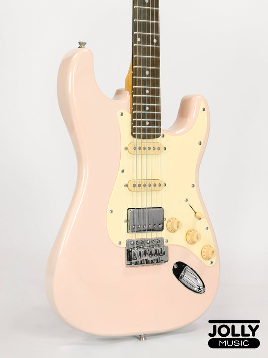 JCraft S-2HC HSS Electric Guitar with Gigbag - Shell Pink