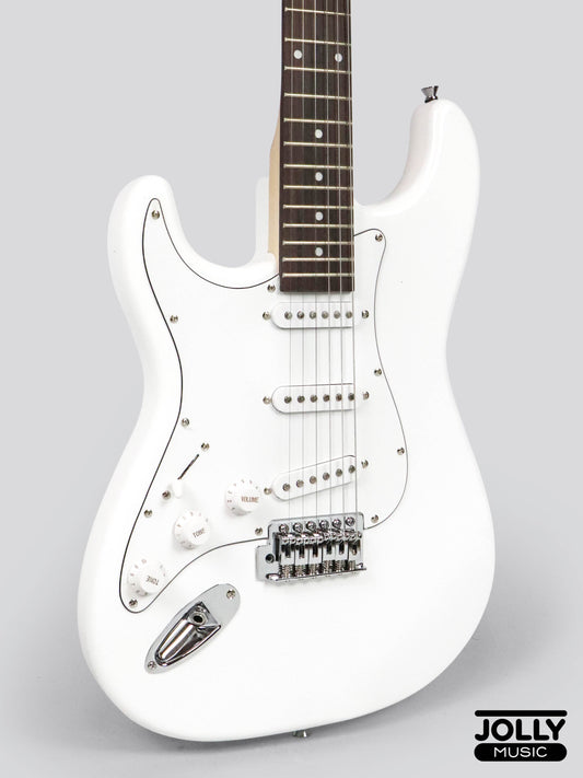 JCraft S-1 LEFT HAND S-Style Electric Guitar with Gigbag - White