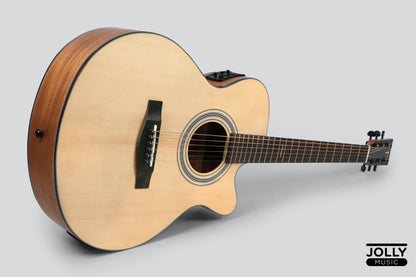 JCRAFT TROUBADOUR TS-216CE SOLID TOP CUTAWAY GRAND SYMPHONY ACOUSTIC GUITAR WITH PICKUPS GIGBAG